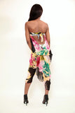 Contrast Color Print Beach Cover Up - sky williams collections