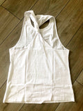 White Gym Slogan Sports Vest - sky williams collections