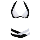 Black White Colour Block Bikini - sky williams collections