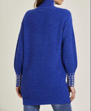 Pearl Embellished Cuff & Collar Jumper - sky williams collections