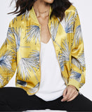 Showoff Palm Print Bomber - sky williams collections