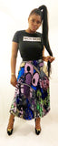 Character Print Pleated Skirt - sky williams collections