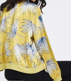 Showoff Palm Print Bomber - sky williams collections