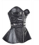 Black leather look belt corset - sky williams collections