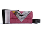 Crocodile Pattern Patchwork Wallet (More Colours Available) - sky williams collections