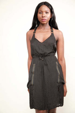 River Island Black Dungaree Strap Parachute Dress - sky williams collections