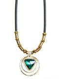 Bella Rosa Pendant necklace with green gemstone and crystal details - sky williams collections