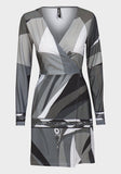 White Mark Ladies Printed Wrap Dress - sky williams collections