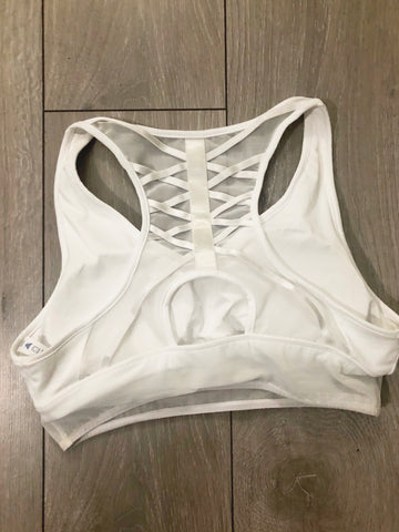 Mesh Insert Cutout Racerback - White – Sky Williams Collections