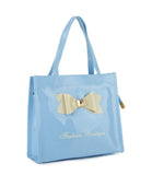 Patent Bow Mini Boutique shopping bag with zip - sky williams collections