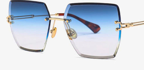 Princess oversized 2toned hip hop blue lens sunglasses - sky williams collections