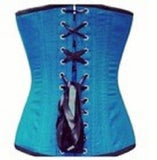 Steel Bone Blue Button Down Corset - sky williams collections